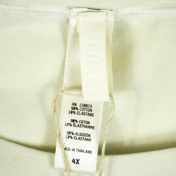 SKIMS Cream White Short Sleeve T Shirt Crop Top Plus 4XL Lounge Activewear - Picture 3 of 6